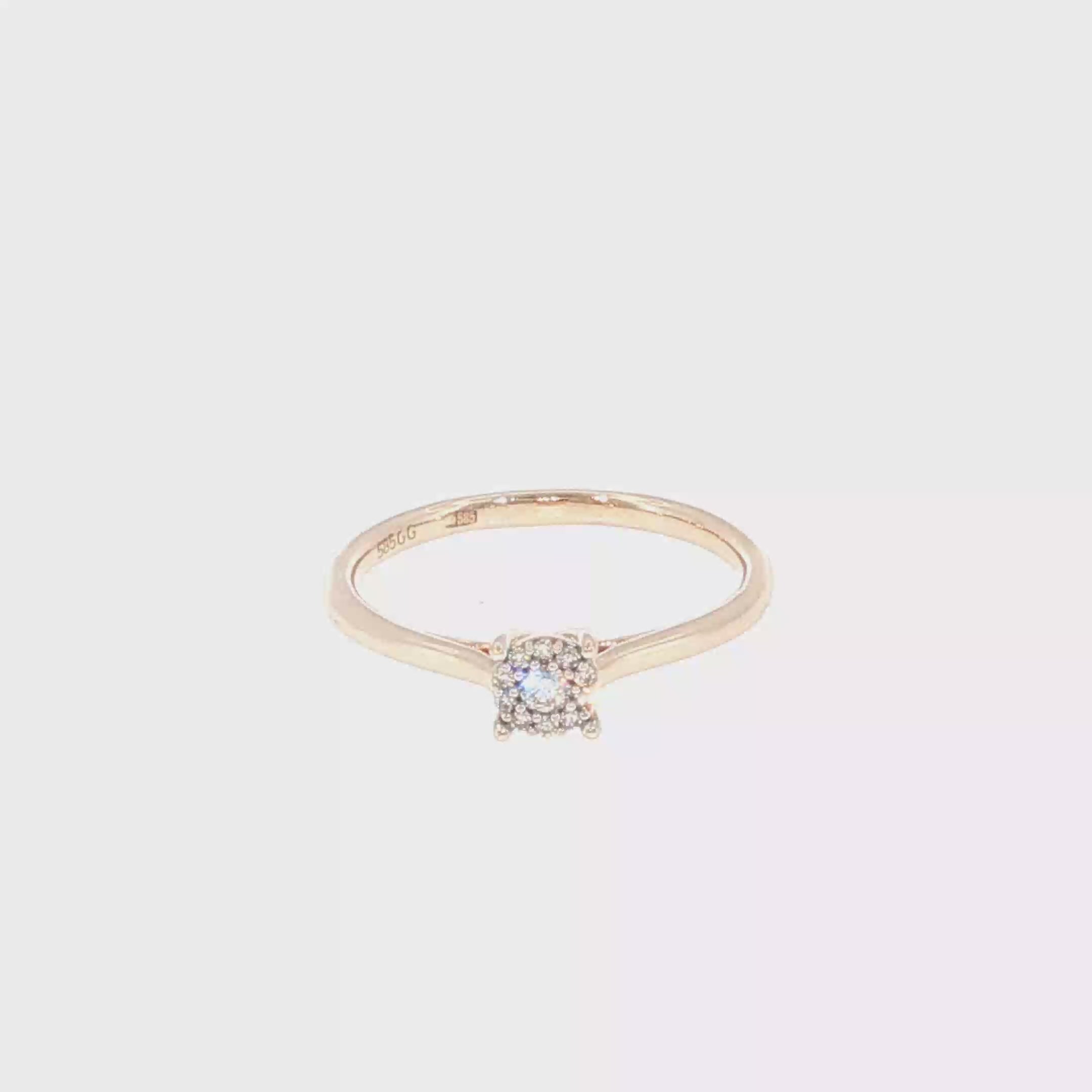 Diamond Multistone Cluster Ring in Rose Gold