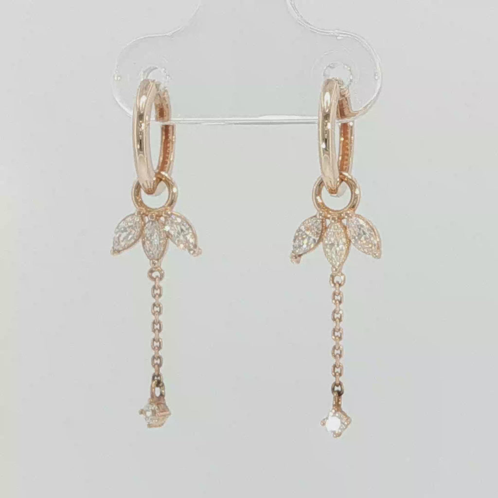 Rose Gold Diamond Dangle Earrings