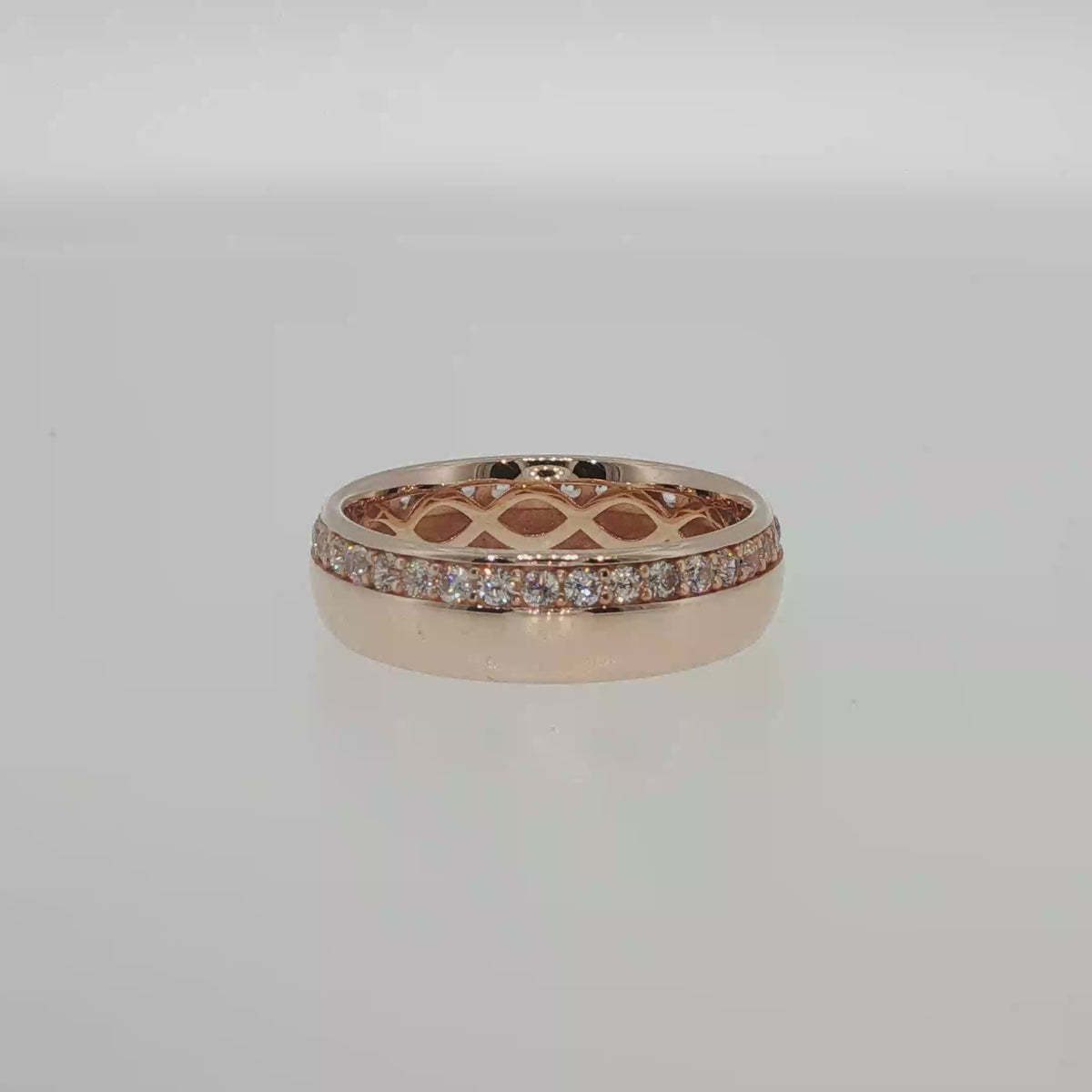 Rose Gold Diamond Eternity Band with Openwork Detailing