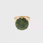 Large Round Peridot Solitaire Ring in Rose Gold