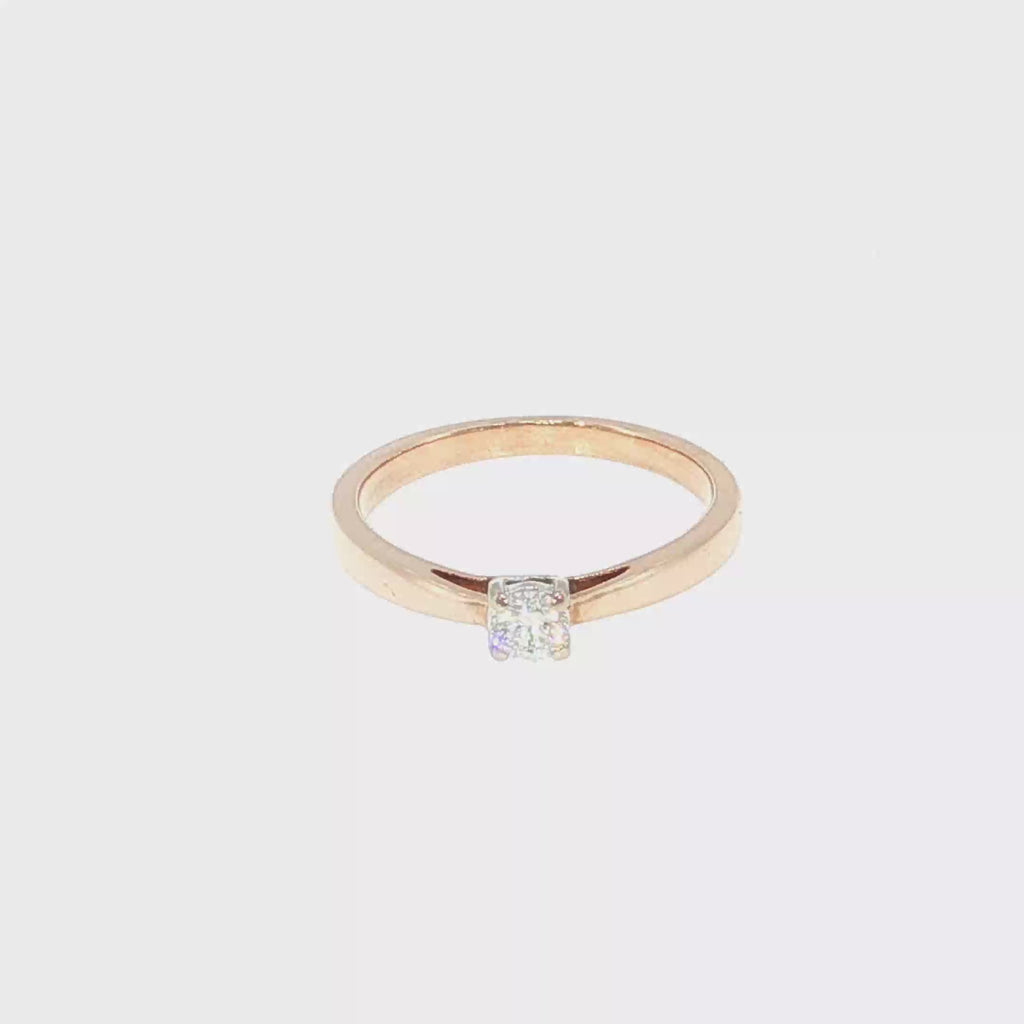 Diamond Solitaire Ring in Rose Gold