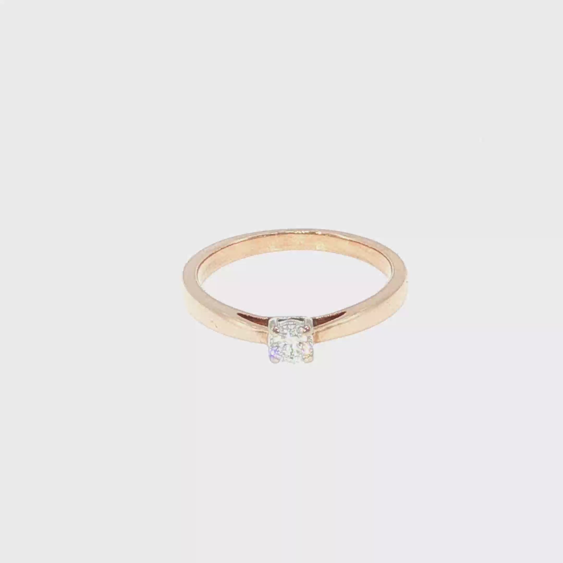 Diamond Solitaire Ring in Rose Gold