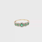 Five-Stone Emerald Halo Ring in Rose Gold