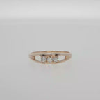 Rose Gold Three-Stone Diamond Split Shank Ring